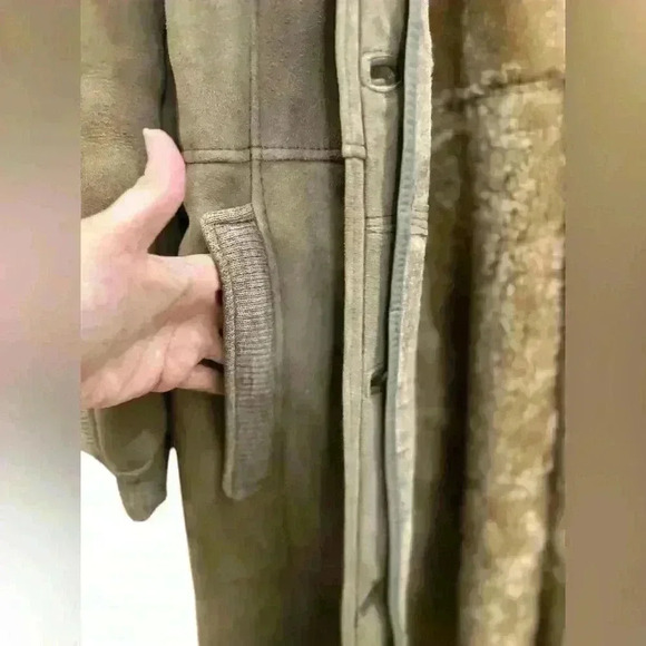 Vintage Morland's of England Long Lambskin & Suede Leather Women's Coat Sz 8 - Picture 14 of 14